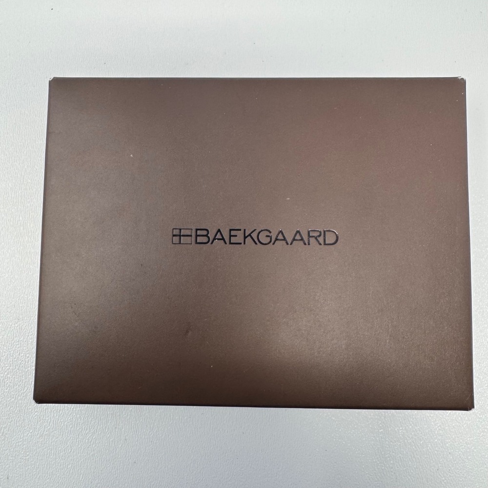 Baekgaard Mens Trifold Wallet Canvas Green Leather Trim Striped New In‎ Box